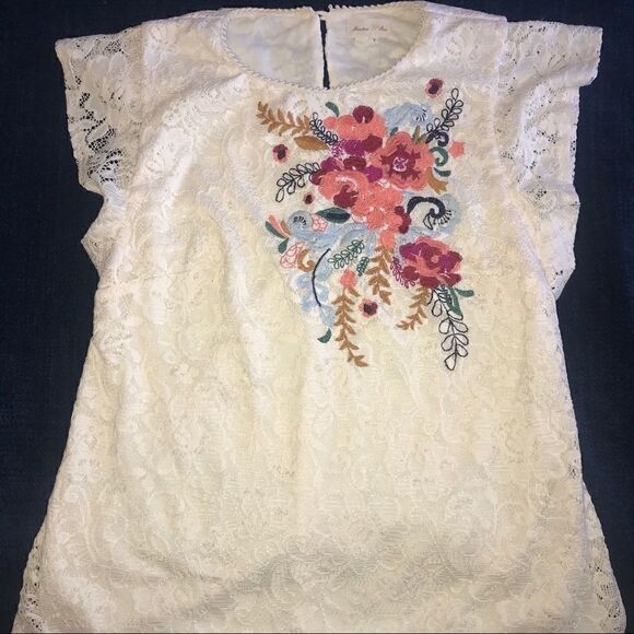 Anthro Meadow Rue Lace blouse size S - Picture 5 of 8